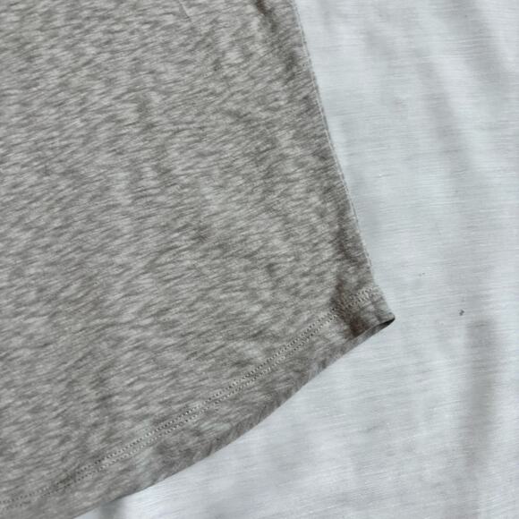 J Crew Tank top Oatmeal Tan Gray Deep U neck tiny stud band neckline trim Size M - Picture 15 of 15